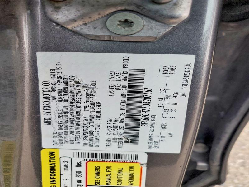 53063786 :رقم المزاد ، 3FA6P0H77DR207567 vin ، 2013 Ford Fusion مزاد بيع