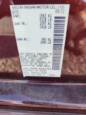 2023 Nissan Altima მანქანა იყიდება აუქციონზე, vin: 1N4BL4DV6PN304594, აუქციონის ნომერი: 54703996
