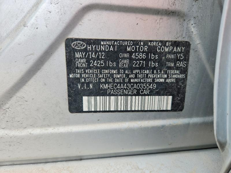 Продажа на аукционе авто 2012 Hyundai Sonata, vin: KMHEC4A43CA035549, номер лота: 54171606