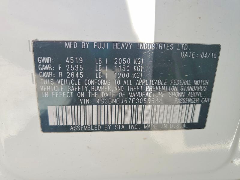Продажа на аукционе авто 2015 Subaru Legacy, vin: 4S3BNBJ67F3059644, номер лота: 53634496