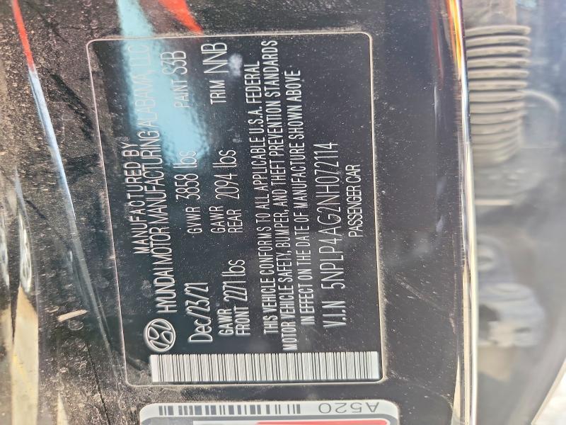Продаж на аукціоні авто 2022 Hyundai Elantra, vin: 5NPLP4AG2NH072114, номер лоту: 52196636