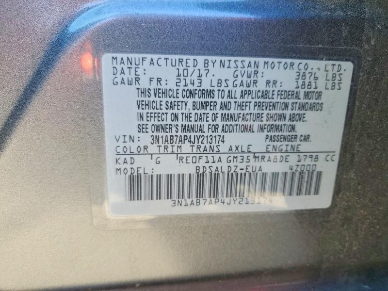 Продажа на аукционе авто 2018 Nissan Sentra, vin: 3N1AB7AP4JY213174, номер лота: 52752626
