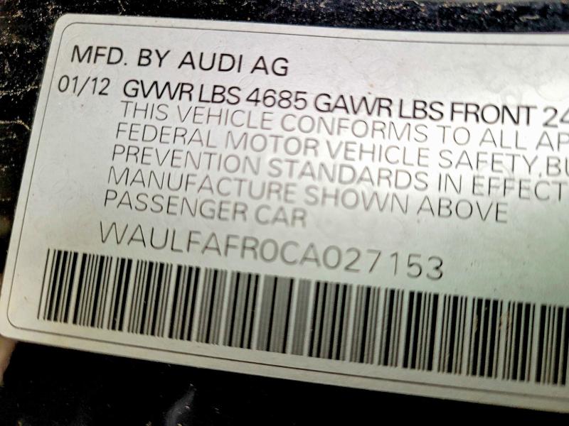Продажа на аукционе авто 2012 Audi A5, vin: WAULFAFR0CA027153, номер лота: 53263886