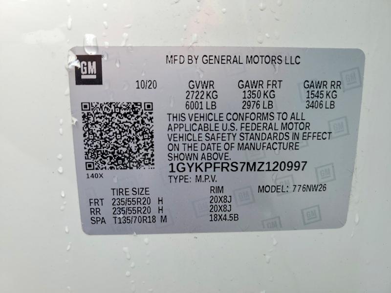 Продаж на аукціоні авто 2021 Cadillac Xt6, vin: 1GYKPFRS7MZ120997, номер лоту: 51891096