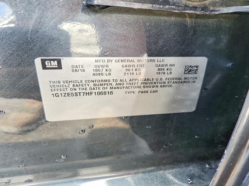54843346 :رقم المزاد ، 1G1ZE5ST7HF106816 vin ، 2017 Chevrolet Malibu مزاد بيع