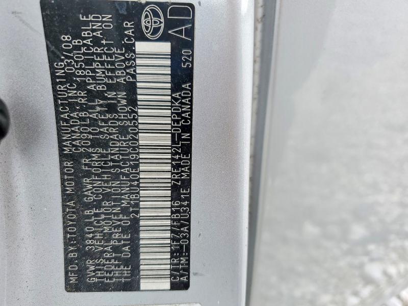 Aukcja sprzedaży 2009 Toyota Corolla, vin: 2T1BU40E19C020552, numer aukcji: 54386606