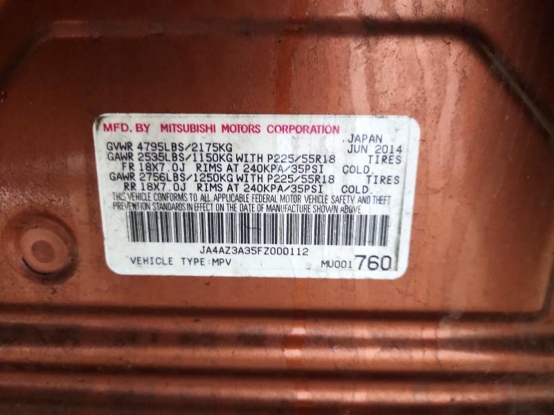 Продаж на аукціоні авто 2015 Mitsubishi Outlander, vin: JA4AZ3A35FZ000112, номер лоту: 53733946