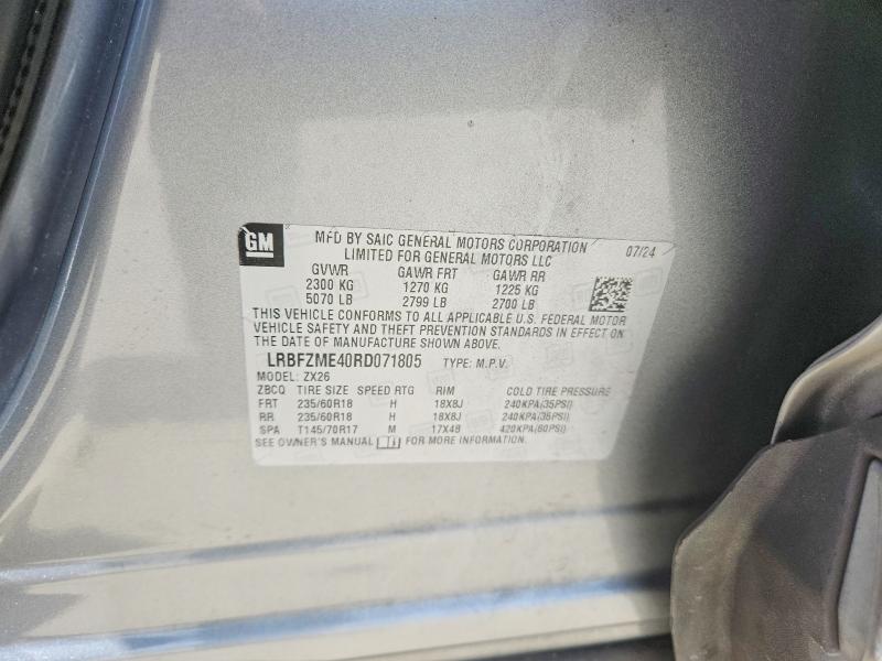 52167036 :رقم المزاد ، LRBFZME40RD071805 vin ، 2024 Buick Envision مزاد بيع