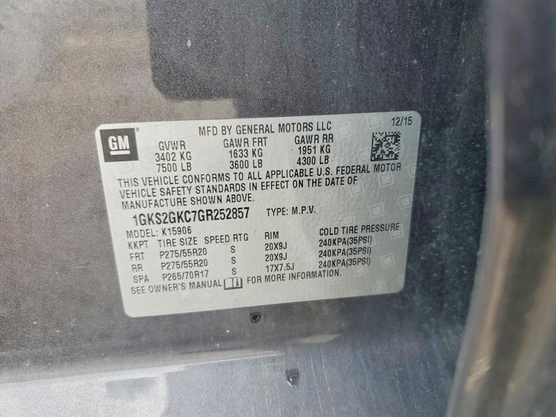 Продаж на аукціоні авто 2016 Gmc Yukon Xl, vin: 1GKS2GKC7GR252857, номер лоту: 52067286