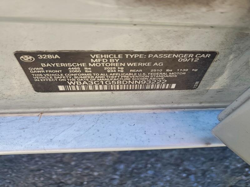 Aukcja sprzedaży 2013 Bmw 328, vin: WBA3C1G58DNN93222, numer aukcji: 54176686