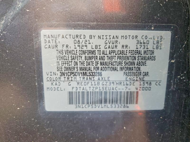 Продажа на аукционе авто 2021 Nissan Kicks, vin: 3N1CP5DV1ML533286, номер лота: 53129526