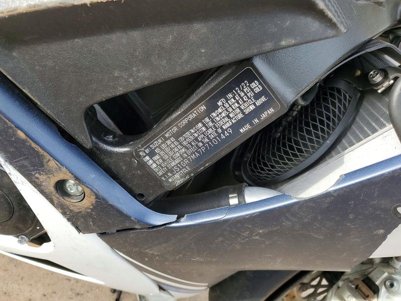 2023 Suzuki Gsx-r750 მანქანა იყიდება აუქციონზე, vin: JS1GR7MA7P7101449, აუქციონის ნომერი: 53070766