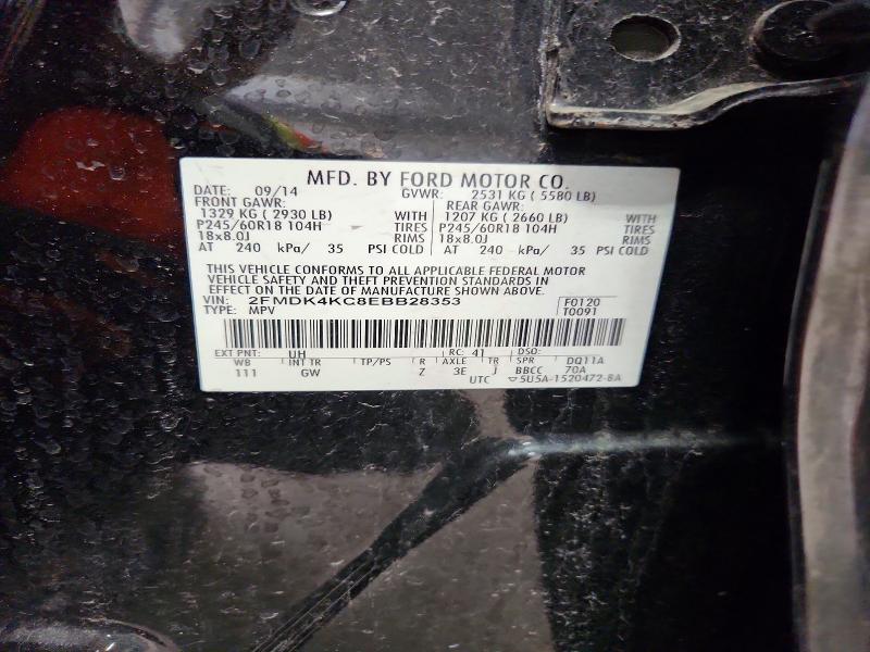 2014 Ford Edge მანქანა იყიდება აუქციონზე, vin: 2FMDK4KC8EBB28353, აუქციონის ნომერი: 52051476