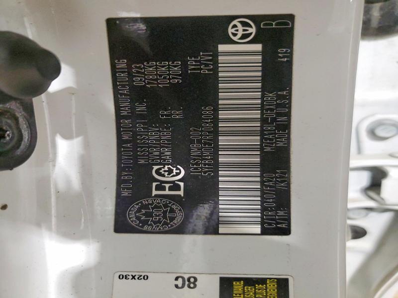 Aukcja sprzedaży 2024 Toyota Corolla, vin: 5YFB4MDE7RP084086, numer aukcji: 52422896