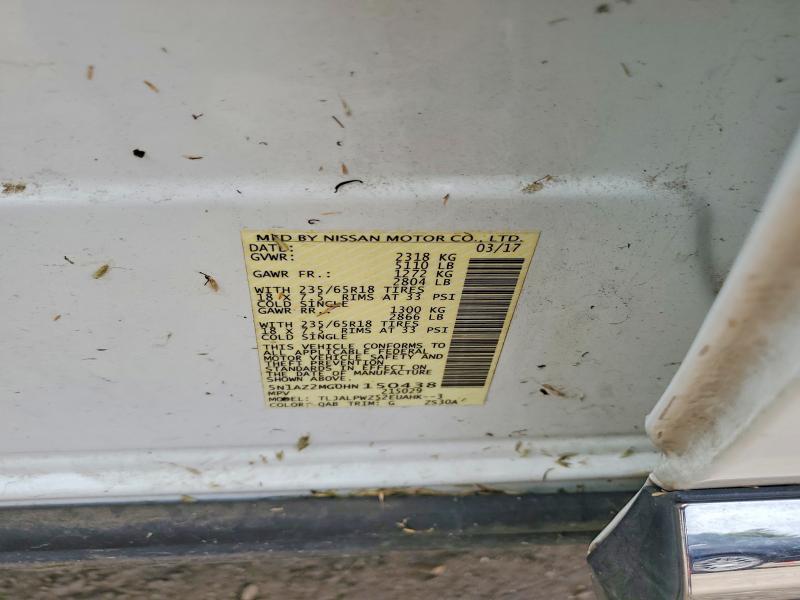 2017 Nissan Murano მანქანა იყიდება აუქციონზე, vin: 5N1AZ2MG0HN150438, აუქციონის ნომერი: 52408366