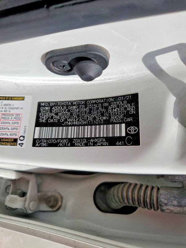 52566416 :رقم المزاد ، JTNKHMBX5M1111013 vin ، 2021 Toyota C-hr مزاد بيع