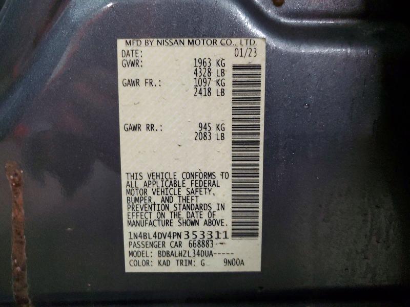 Aukcja sprzedaży 2023 Nissan Altima, vin: 1N4BL4DV4PN353311, numer aukcji: 55015206