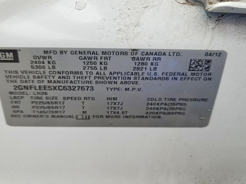 Продажа на аукционе авто 2012 Chevrolet Equinox, vin: 2GNFLEE5XC6327673, номер лота: 52534086