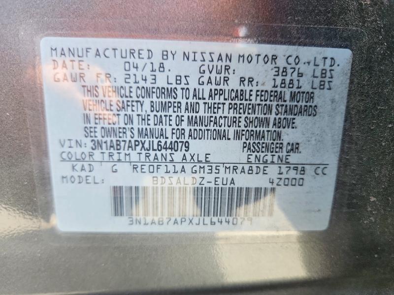Aukcja sprzedaży 2018 Nissan Sentra, vin: 3N1AB7APXJL644079, numer aukcji: 53779936