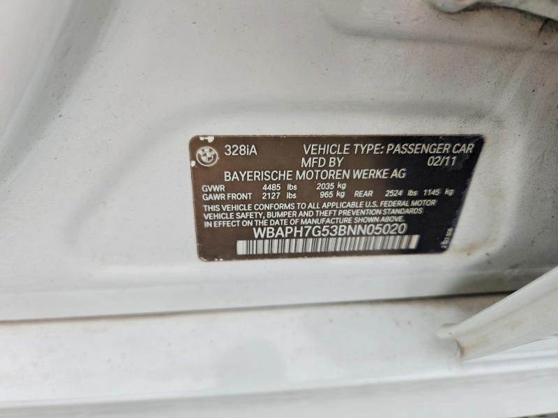 Продажа на аукционе авто 2011 Bmw 328, vin: WBAPH7G53BNN05020, номер лота: 54475886