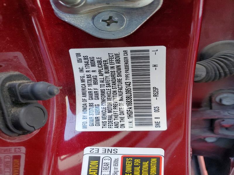 Продажа на аукционе авто 2008 Honda Civic, vin: 1HGFA16838L095143, номер лота: 53937736