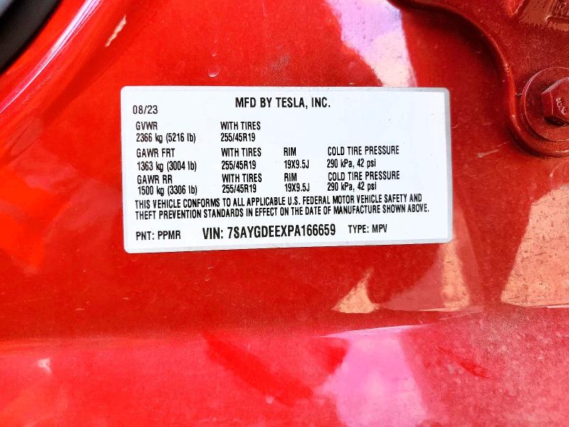 Продажа на аукционе авто 2023 Tesla Model Y, vin: 7SAYGDEEXPA166659, номер лота: 55371876