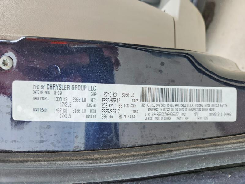 Продажа на аукционе авто 2010 Chrysler Town & Country, vin: 2A4RR7DX5AR436227, номер лота: 55140406