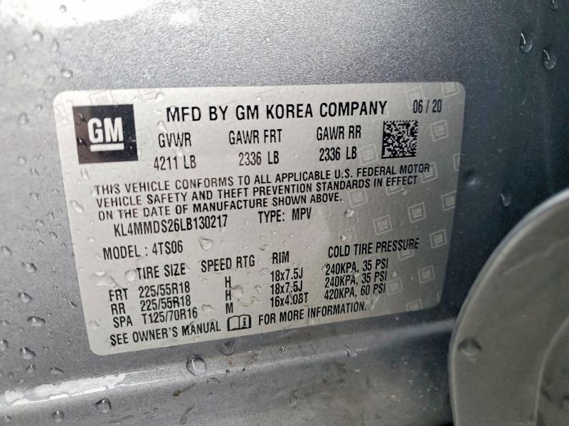 Aukcja sprzedaży 2020 Buick Encore Gx, vin: KL4MMDS26LB130217, numer aukcji: 53912286
