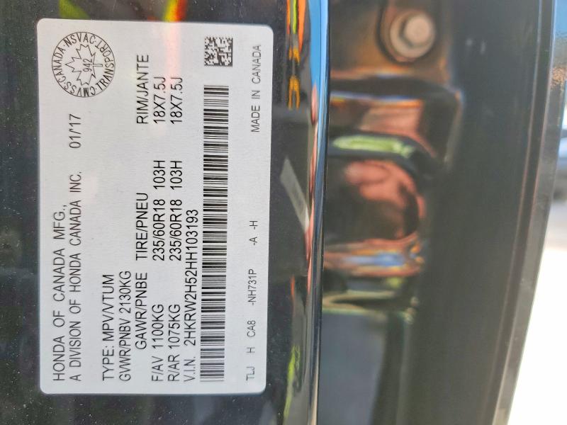 Продажа на аукционе авто 2017 Honda Cr-v, vin: 2HKRW2H52HH103193, номер лота: 52215946