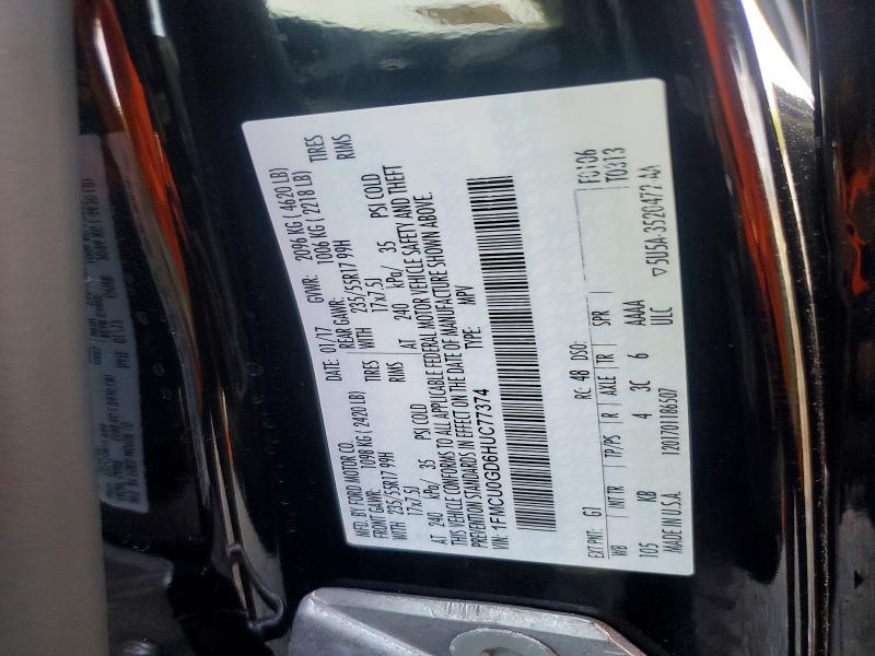 53721116 :رقم المزاد ، 1FMCU0GD6HUC77374 vin ، 2017 Ford Escape مزاد بيع