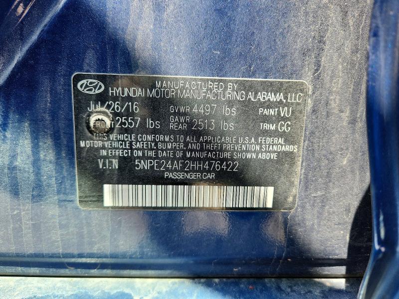 Продаж на аукціоні авто 2017 Hyundai Sonata, vin: 5NPE24AF2HH476422, номер лоту: 52491696
