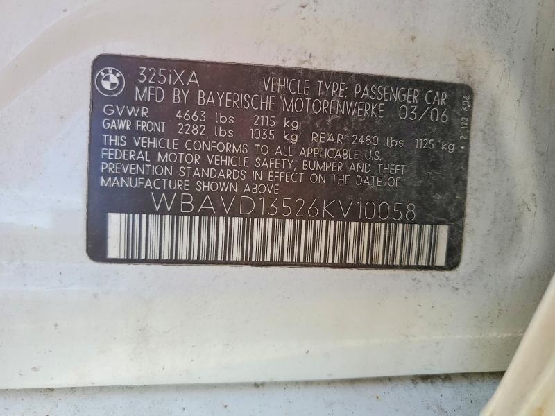 Продаж на аукціоні авто 2006 Bmw 325, vin: WBAVD13526KV10058, номер лоту: 54320236