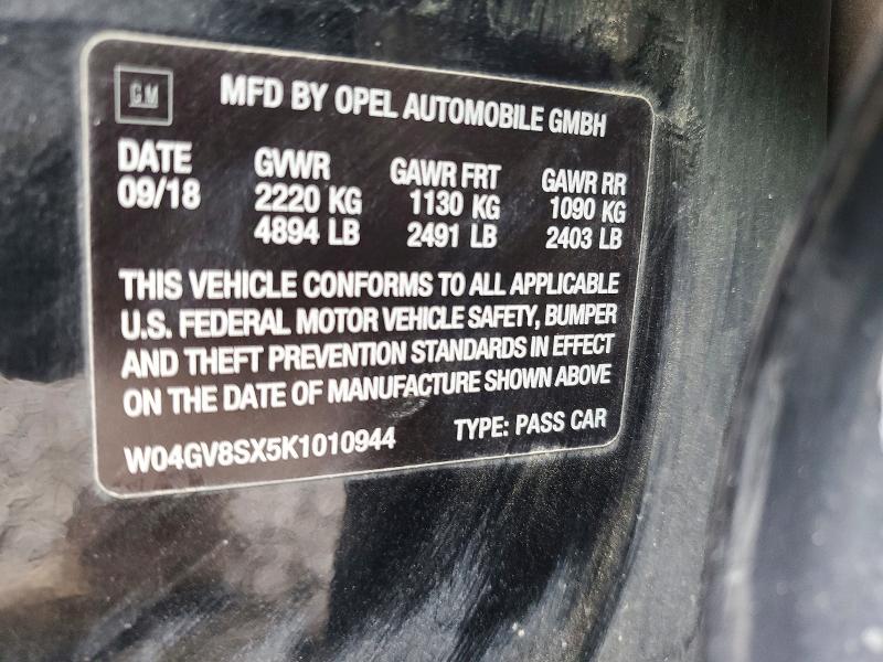 Продажа на аукционе авто 2019 Buick Regal Tourx, vin: W04GV8SX5K1010944, номер лота: 53313996