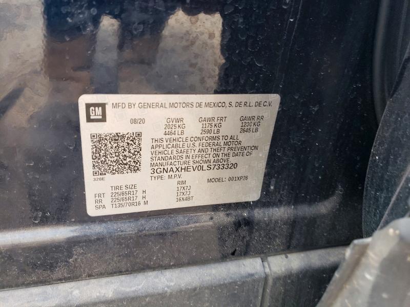 Продаж на аукціоні авто 2020 Chevrolet Equinox, vin: 3GNAXHEV0LS733320, номер лоту: 53714036