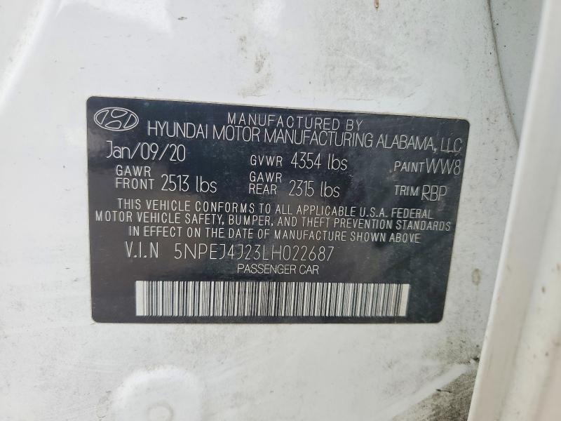 Продажа на аукционе авто 2020 Hyundai Sonata, vin: 5NPEJ4J23LH022687, номер лота: 52020446