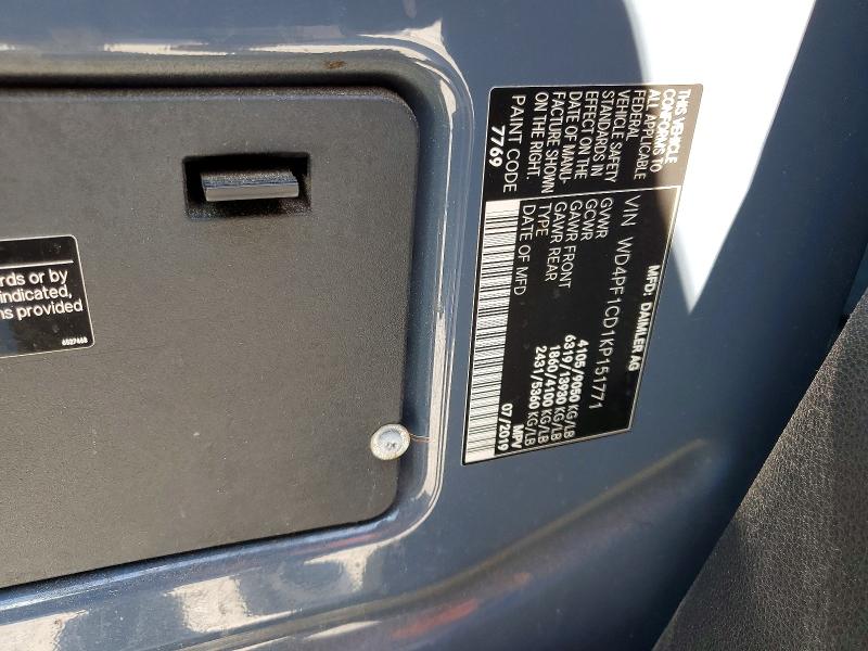 Aukcja sprzedaży 2019 Mercedes Benz Sprinter, vin: WD4PF1CD1KP151771, numer aukcji: 53509966
