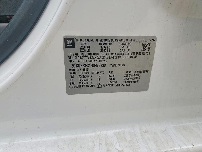 51777866 :رقم المزاد ، 3GCUKREC1HG429738 vin ، 2017 Chevrolet Silverado مزاد بيع