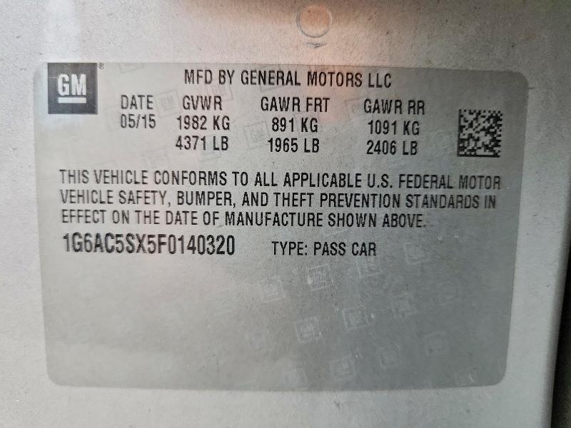 Продаж на аукціоні авто 2015 Cadillac Ats, vin: 1G6AC5SX5F0140320, номер лоту: 53634986