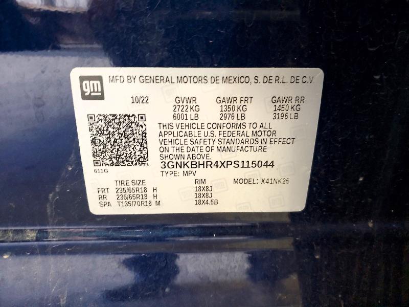 54431256 :رقم المزاد ، 3GNKBHR4XPS115044 vin ، 2023 Chevrolet Blazer مزاد بيع