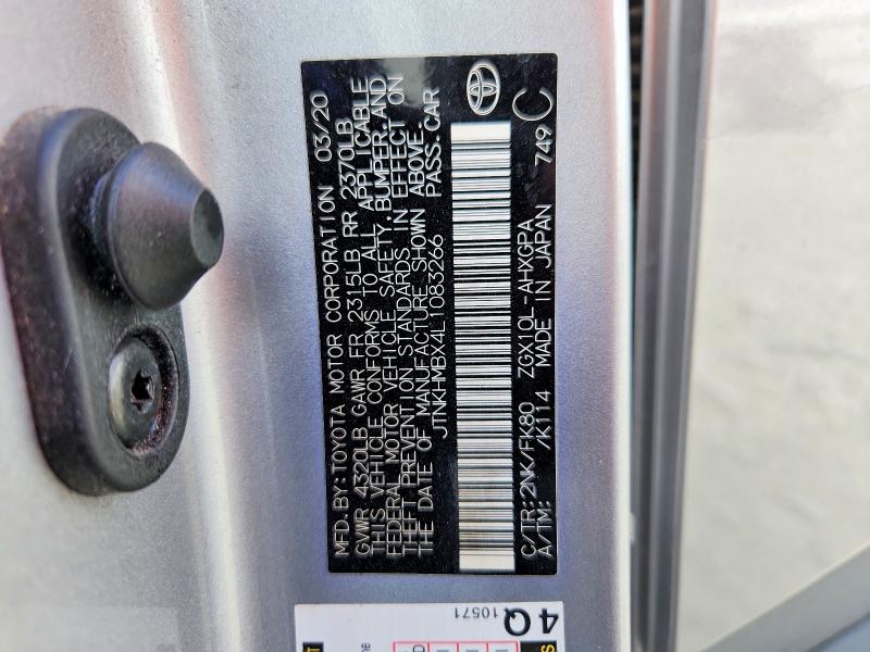 Aukcja sprzedaży 2020 Toyota C-hr, vin: JTNKHMBX4L1083266, numer aukcji: 52408666