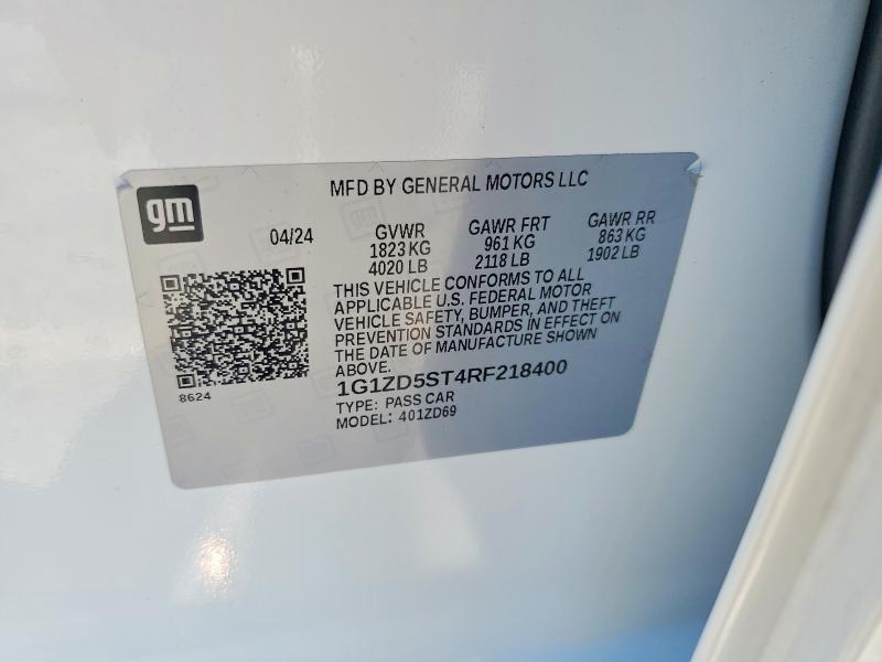 Продаж на аукціоні авто 2024 Chevrolet Malibu, vin: 1G1ZD5ST4RF218400, номер лоту: 53824116