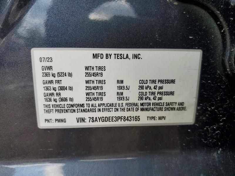 52998996 :رقم المزاد ، 7SAYGDEE3PF843165 vin ، 2023 Tesla Model Y مزاد بيع