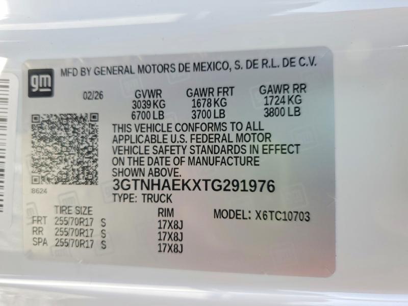 53416956 :رقم المزاد ، 3GTNHAEKXTG291976 vin ، 2026 Gmc Sierra مزاد بيع