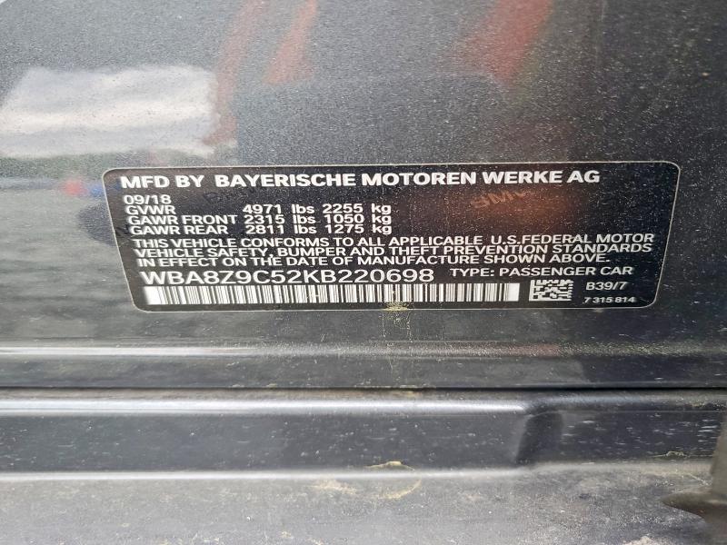 Продаж на аукціоні авто 2019 Bmw 330xi, vin: WBA8Z9C52KB220698, номер лоту: 51789136