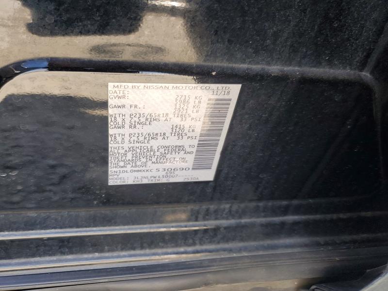Aukcja sprzedaży 2019 Infiniti Qx60, vin: 5N1DL0MMXKC530690, numer aukcji: 52616636