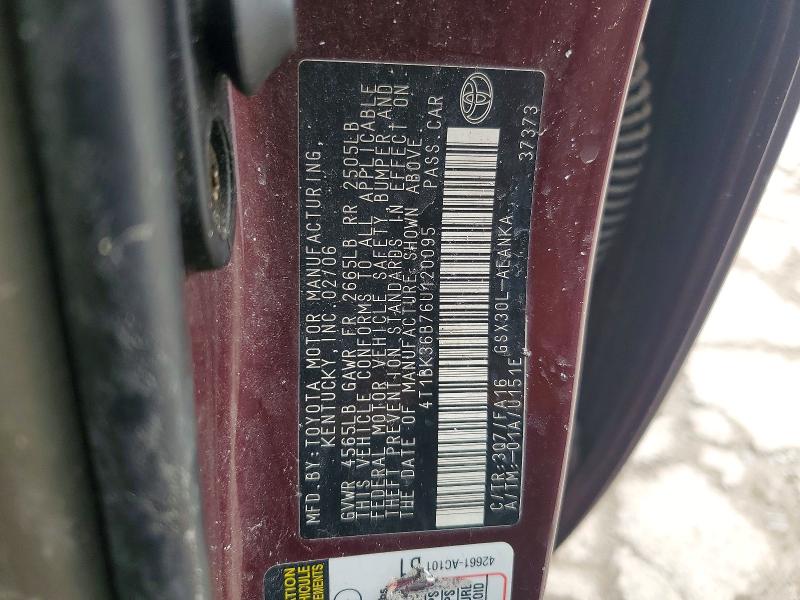 2006 Toyota Avalon მანქანა იყიდება აუქციონზე, vin: 4T1BK36B76U120095, აუქციონის ნომერი: 52516686