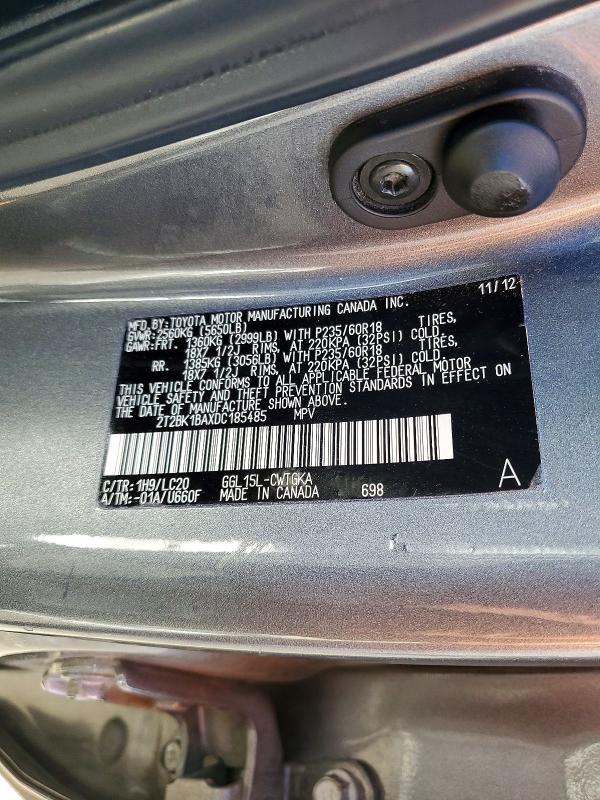 2013 Lexus Rx 350 მანქანა იყიდება აუქციონზე, vin: 2T2BK1BAXDC185485, აუქციონის ნომერი: 54121856