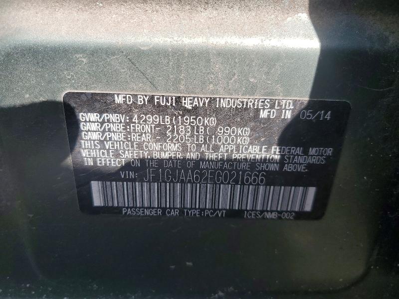 Aukcja sprzedaży 2014 Subaru Impreza, vin: JF1GJAA62EG021666, numer aukcji: 53628296