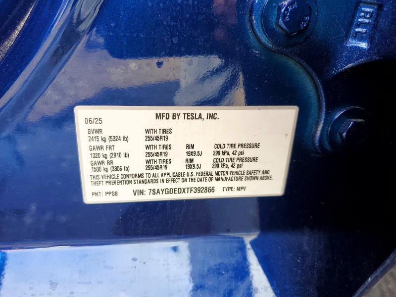 Aukcja sprzedaży 2026 Tesla Model Y, vin: 7SAYGDEDXTF392866, numer aukcji: 52323506