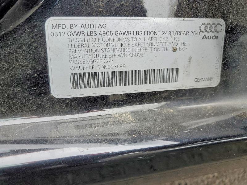Aukcja sprzedaży 2013 Audi A4, vin: WAUFFAFL5DN003689, numer aukcji: 52201216